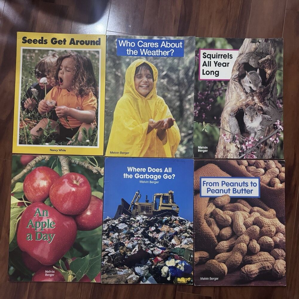 Vintage Macmillan Early Science Big Books Lot 6 Melvin Berger Classroom 1992-93